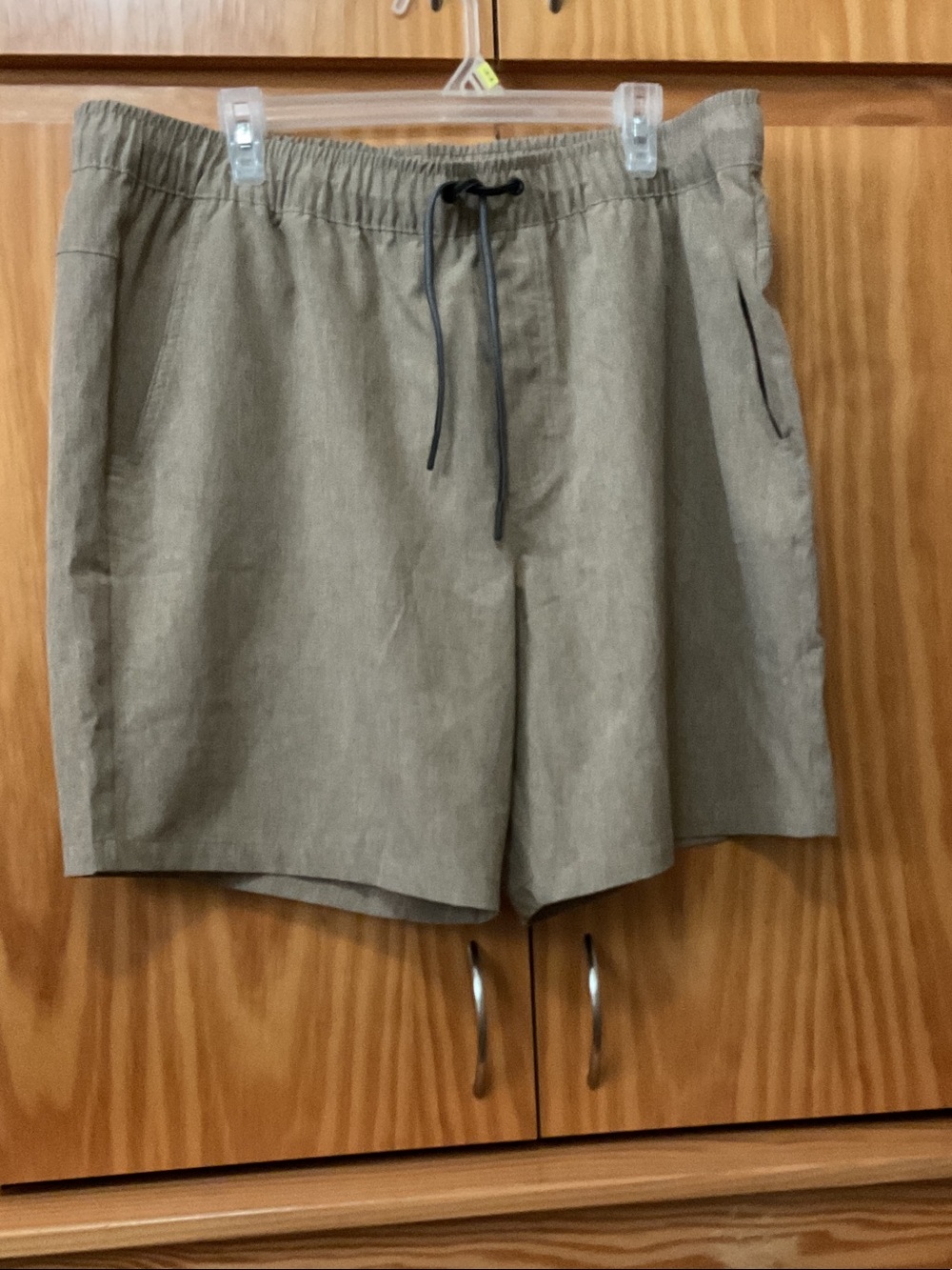 Eddie Bauer Men's Drawstring Elastic-Waist Shorts in light brown
